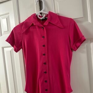 Pink Button-Up Women's Top